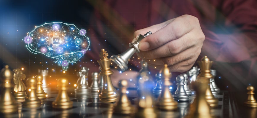 AI and human playing chess to represent AI licensing negotations