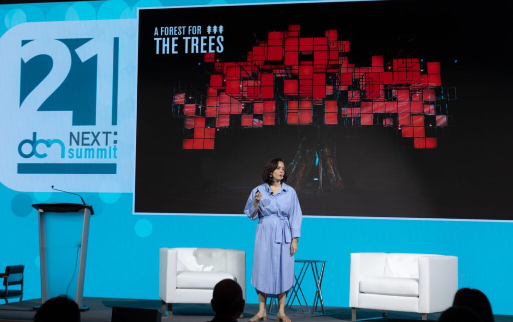 Alice McKown, publisher and CRO of The Atlantic speaking at the 2023 DCN: Next Summit