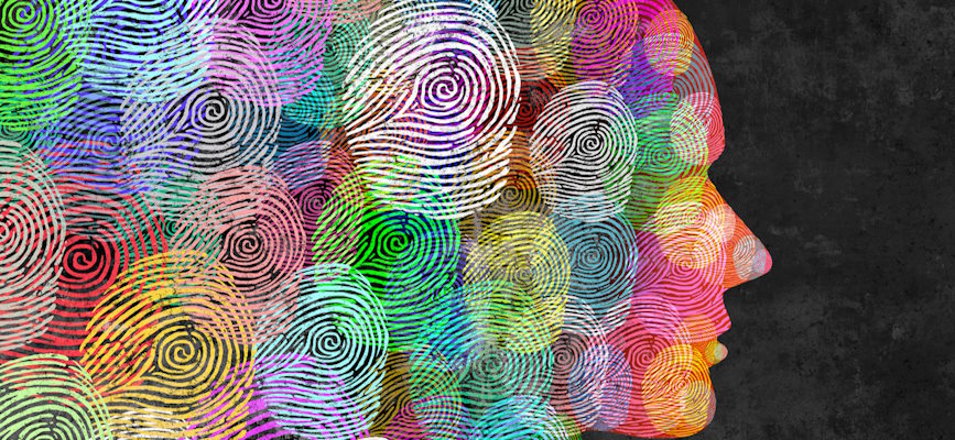 Fingerprints on a face to suggest identity solution in digital advertising