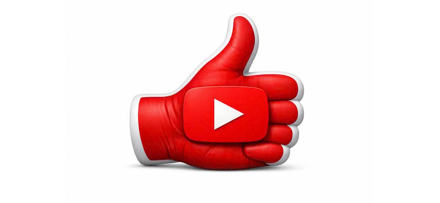 - Thumbs up sign with Youtube play button -