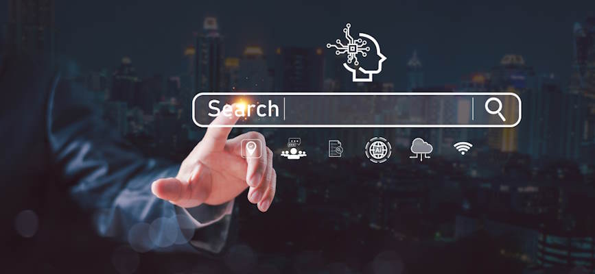 -concept art showing search with AI imagery to suggest SEO changes -