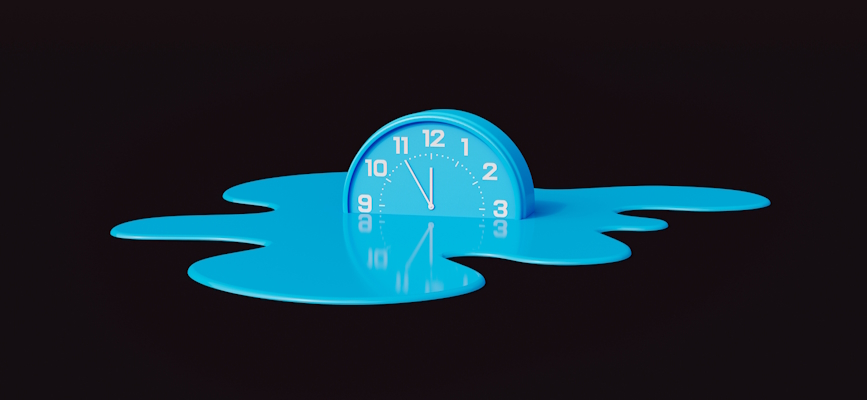 A melting clock to show that time is up for platforms / big tech's anticompetitive behavior