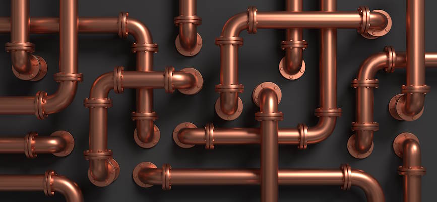 -direct pipe as contrasted with winding pipes to show the ad supply chain-