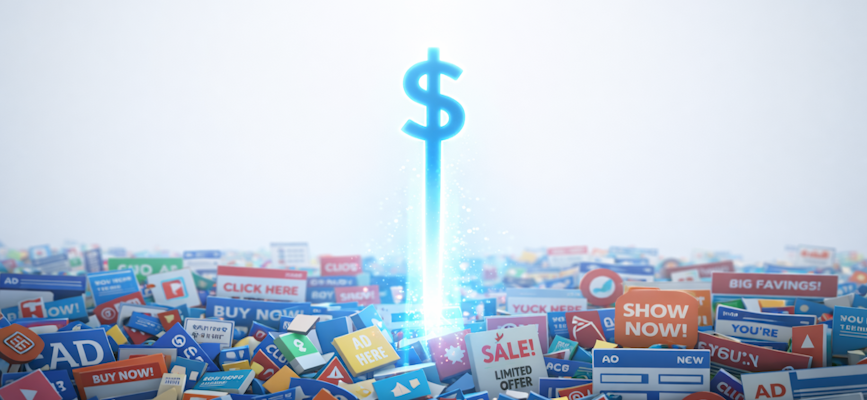 -revenue rising out of cluttered advertising to show the profit to be gained by reducing ad density-