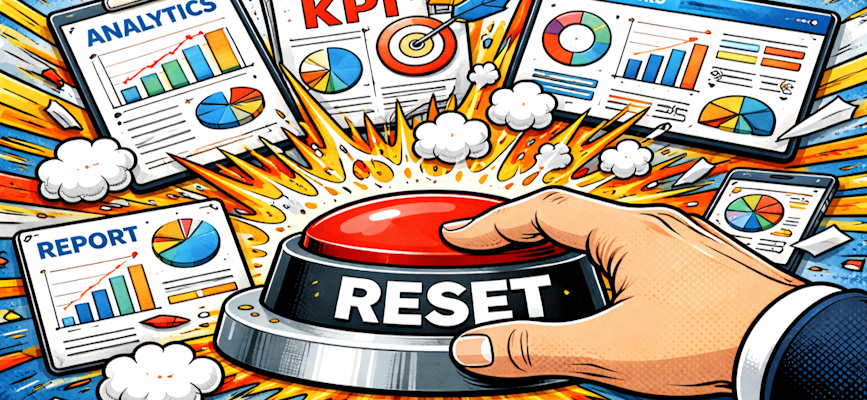 - Finger pressing A reset button to show the shift to outcomes-based advertising-