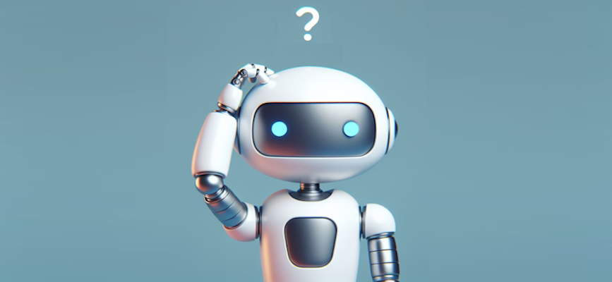 A confused robot to show how AI search has trouble with news citations and attribution