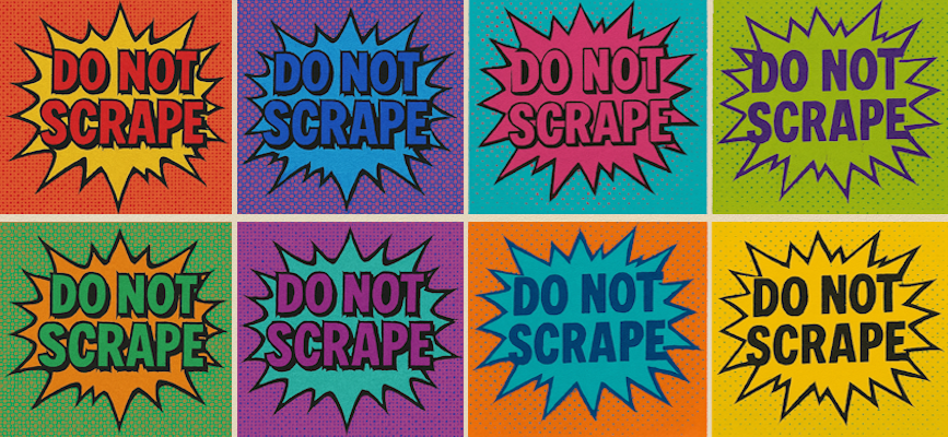 pop art signs saying do not scrape